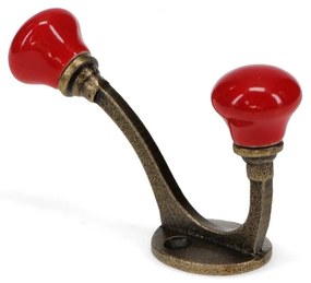Červený kovový nástenný vešiak 3 cm – Rex London