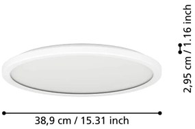 Eglo 901458-LED St. kúpeľ. svietidlo ROVITO-R 18,5W/230V pr.38,9cm IP44 biela +DO
