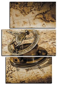 Obraz na plátne - Kompas na mape antického sveta - obdĺžnik 7999FC (105x70 cm)