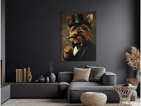 drevko |  Obraz Yorkie z podsvetia