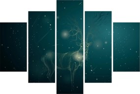 Obraz - Magický jeleň v noci (150x105 cm)