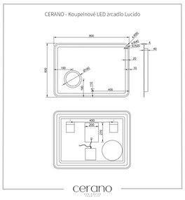 Cerano Lucido, LED kúpeľňové zrkadlo 80x60 cm, CER-CER-429343