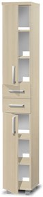 Vysoká kúpeľňová skrinka K14 farba korpusu: Bielý, farba dvierok: Bielá lesk