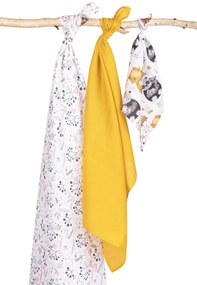 Mušelínové plienky 3 ks - sada rôznych veľkostí - Zvieratká