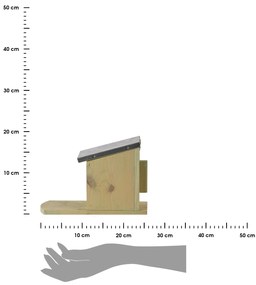 Kŕmidlo pre veveričky Ema, 19x12,5x25,5 cm, drevo/kov, hnedá