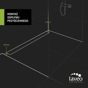 Laveo Sprchový odtokový žľab ku stene Basso 50 cm - COB_751S, čierne sklo
