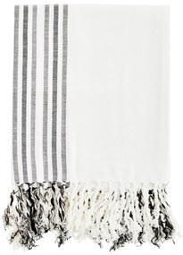 MADAM STOLTZ Bavlnený uterák so strapcami Off White 100 × 180 cm