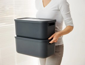 Úložný box, rovný s vekom, 12 l, antracit ALBU LIGHT, 40 x 24 x 18 cm