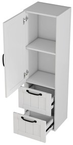 Vysoká závesná kúpeľňová skrinka Houseland Elyra 120 cm  biela