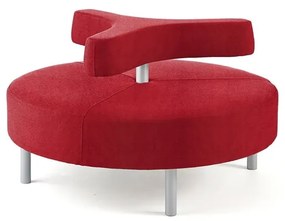 Otoman DOT s 3 opierkami rúk, Ø 1300 mm, látka Medley, červená