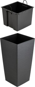 Plastový květináč Porto Riflo 67,7x35x35 cm černý