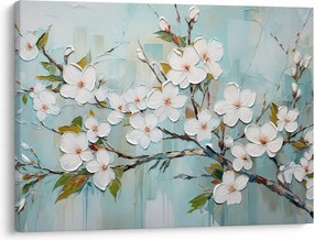 Obraz - Maľba, kvitnúce vetvy stromu (70x50 cm)