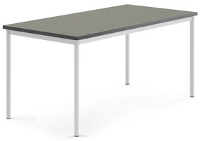 Stôl SONITUS, 1600x800x720 mm, linoleum - tmavošedá, biela