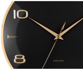 Karlsson 6017BK dizajnové nástenné hodiny čierne,priemer  40 cm
