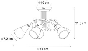 Klasické stropné svietidlo zlaté s opálovým sklom 5-svetlo - Inez