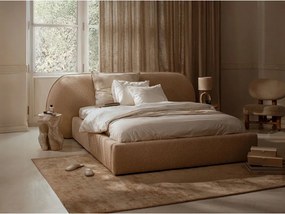 Zelená čalúnená dvojlôžková posteľ s úložným priestorom s roštom 180x200 cm Ovalo – Micadoni