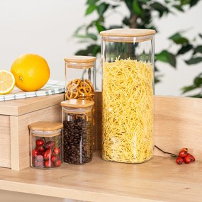 4Home Sklenená dóza na potraviny s vekom Bamboo, 2000 ml, 2000 ml