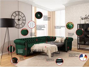 Zelená zamatová rozkladacia rohová pohovka (pravý roh/do L) York Blik – Ropez