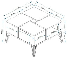 Konferenčný stolík Nirvana Atlantic Pine