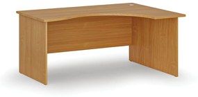 Ergonomický kancelársky pracovný stôl PRIMO WOOD, 1600 x 1200 mm, pravý, buk