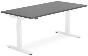 Výškovo nastaviteľný stôl MODULUS, T-rám, 1600x800 mm, čierna/biela