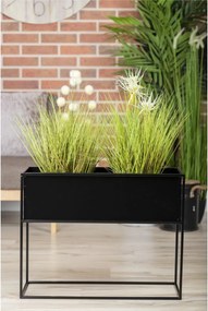 KOVOVÝ KVETINÁČ SO STOJANOM RECT 50X24X64 CM ČIERNA