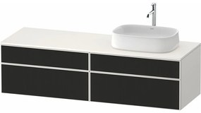 DURAVIT Zencha závesná skrinka pod umývadlo na dosku (umývadlo vpravo), 4 zásuvky, 1600 x 550 x 442 mm, čierna líniová štruktúra/biela super matná, ZE4824R63840000