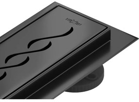 Mexen Flat 360°, nerezový sprchový žľab vzor M18 100 cm, čierna matná, 1723100-40