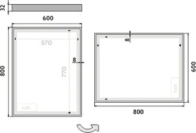 Nimco LED zrkadlo 600x800 - ZP 13002