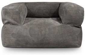 Tmavosivý menčestrový sedací vak MooG – SLOWDOWN