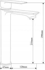Mexen Royo, vysoká umývadlová batéria h-290, biela, 72210-20