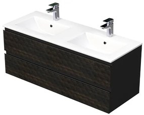 Kúpeľňová skrinka s umývadlom SAT Cube Way 120x47,5x46 cm hnedá mat CUBE3D1202ZHMOD