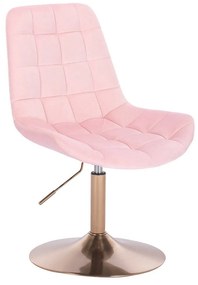 LuxuryForm DESIGN Stolička PARIS VELUR na zlatom tanieri - svetloružová