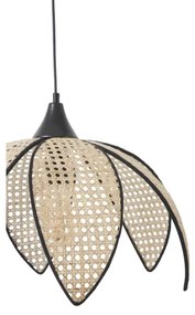 Luster na lanku FUME 1xE27/40W/230V pr. 40 cm čierna/béžová