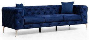 Tmavomodrá zamatová pohovka 237 cm Como – Artie