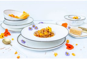 Mäser Gourmet tanier Pintar Biele modré bodky 26cm
