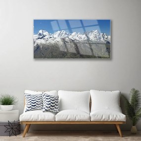 Skleneny obraz Hory sneh príroda 120x60 cm