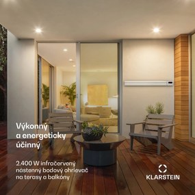 Blumfeldt Cosmic Beam Plus, infračervený terasový ohrievač, 2400 W, IP44, diaľkový ovládač, biely
