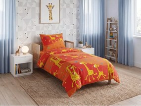 Bavlnené obliečky do postieľky Žirafa oranžová