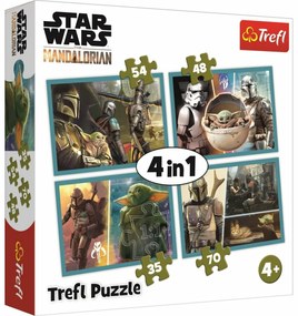 TREFL Mandalorian a jeho svět 4v1 35,48,54,70 dielov puzzle