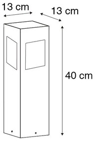 Vonkajšia stojaca lampa čierna 40 cm s nastaviteľným svetlom a senzorom na solárne - Charlotte