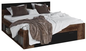 Manželská posteľ 180 cm Benson Typ 92 (dub monastery + čierna). Akcia -20%. Vlastná spoľahlivá doprava až k Vám domov. 602050