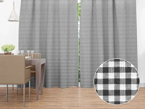 Biante Dekoračný záves Rebeka RE-012 Sivo-biela kocka malá 130x230 cm
