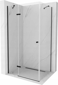 Mexen Roma, sprchovací kút 90 (dvere) x 100 (stena) cm, 6mm číre sklo, čierny profil, 854-090-100-70-00