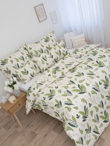 Predĺžené bavlnené obliečky Renforcé - Konvalinky prírodné