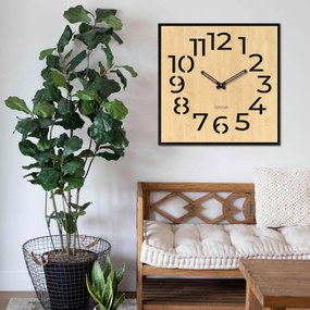 SENTOP | Drevené nástenné hodiny z HDF - Čierne, biele alebo javor | SENTOP HDFK024-javor analógové
