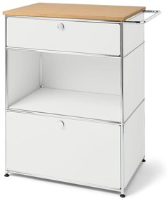 Kovová kávová komoda »CN3« s 2 zásuvkami, biela