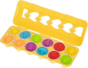 KIK Vzdelávacie puzzle vajíčka 12 ks – triedič tvarov a farieb