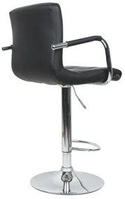Barová stolička LEORA 2 NEW — ekokoža/chróm, viac farieb Šedohnedá