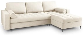 Svetlobéžová rozkladacia rohová pohovka Milo Casa Santo, pravý roh